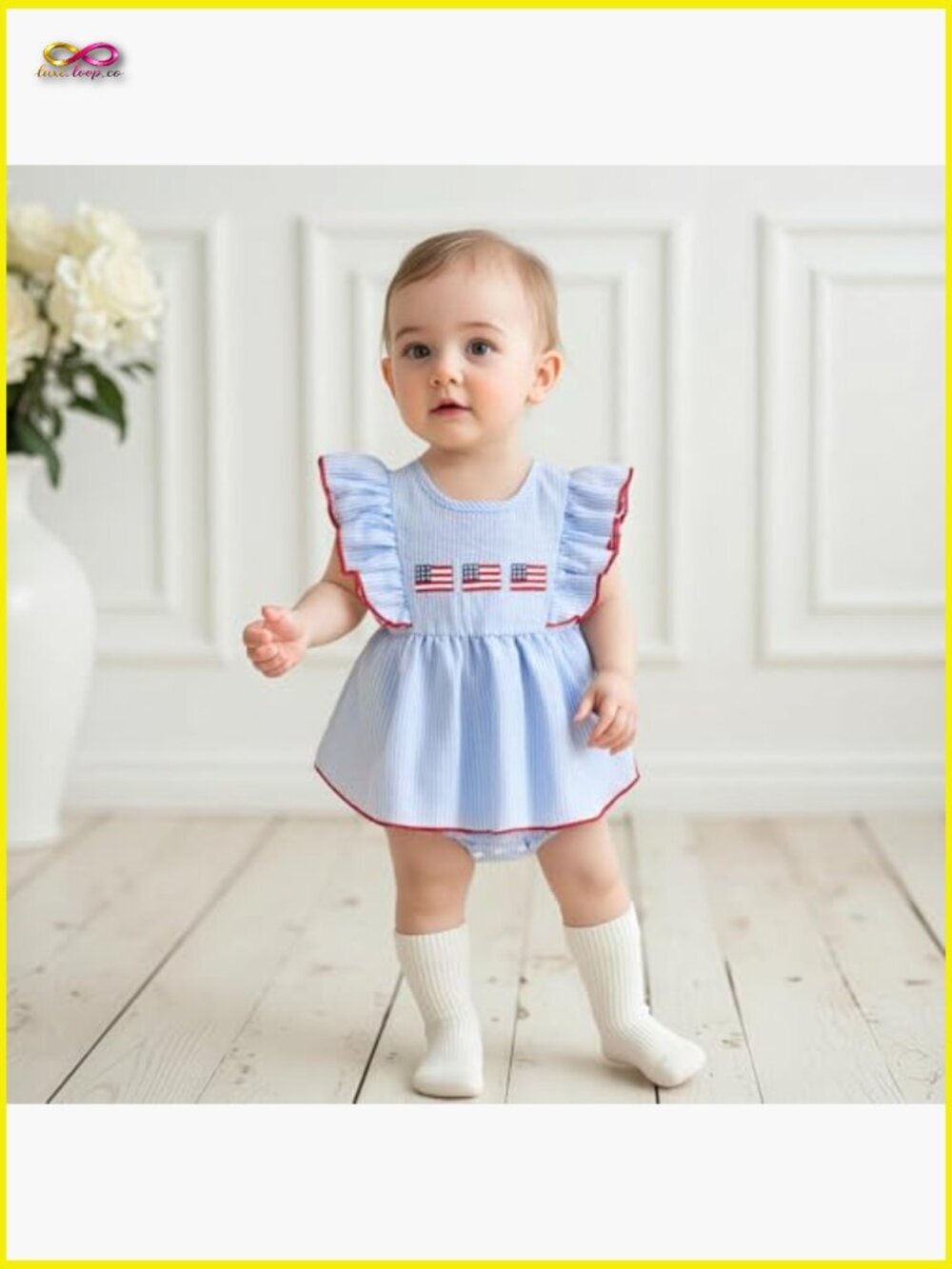 Baby Girl Smocked Bubble Romper Tutu Dress Ruffled Sleeveless One Piece - Picture 4 of 7